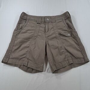 Style & Co Womens Cargo Shorts Size 8 Khaki Stretch Utility 6.5" Inseam EUC